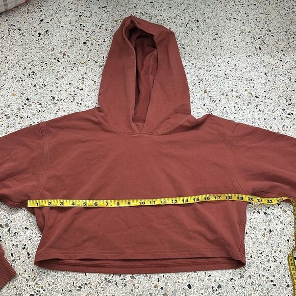 Lululemon All Yours cropped crop sweatshirt hoodie hooded clay rust 6 small 4 - Picture 4 of 6